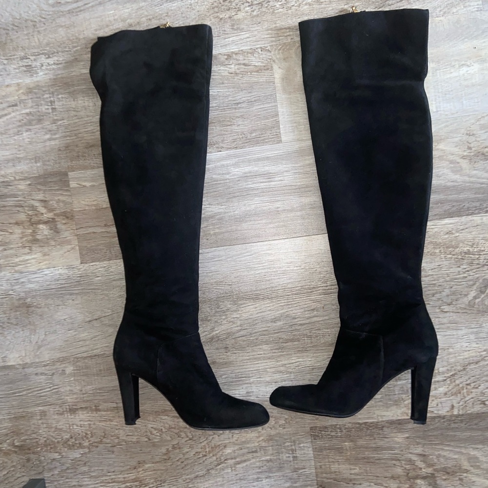 Stuart Weitzman Women’s Tall Black Suede Boots size 8.5 - Picture 2 of 11
